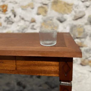 Photophore en verre transparent strié