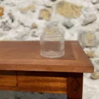 Photophore en verre transparent strié (grand)