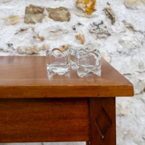 Photophore en verre transparent "vague"