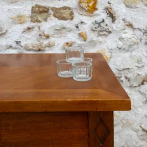 Photophore strié en verre transparent