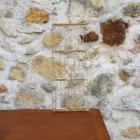 Portant cartes postales or et bambou