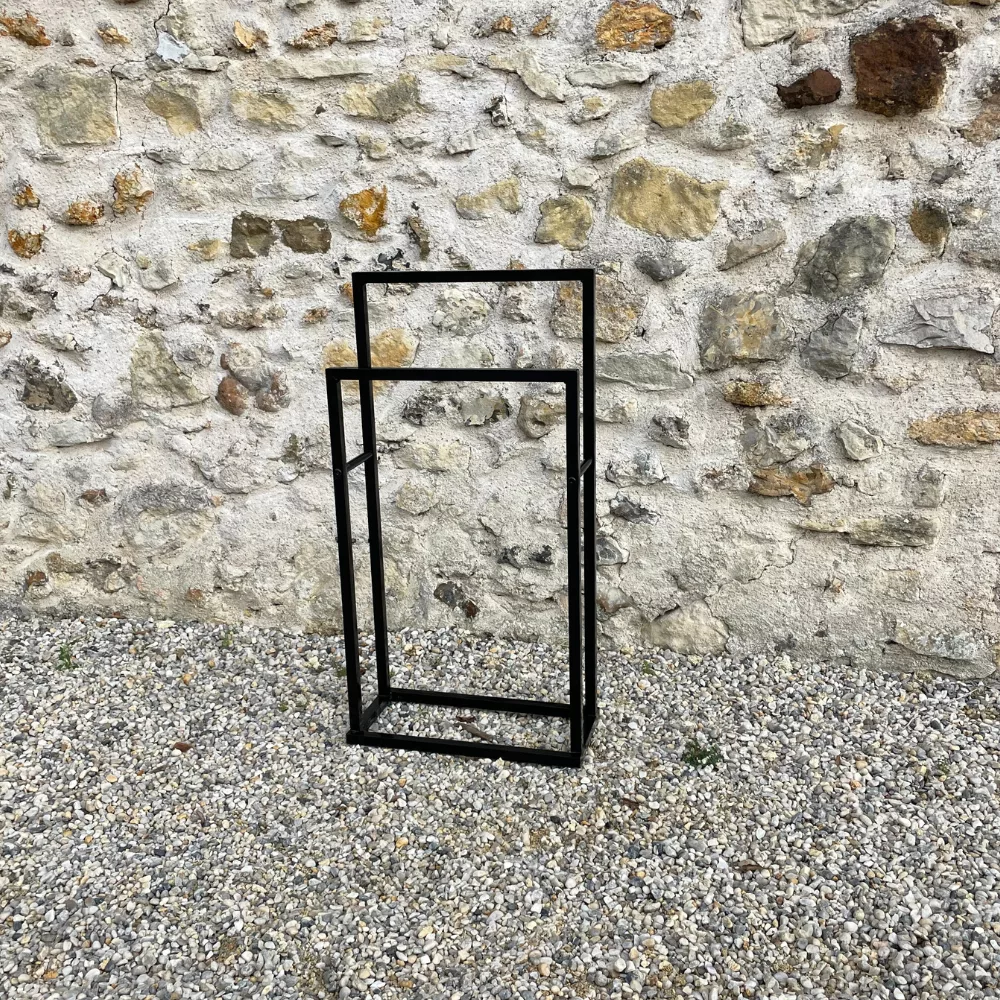 Portant double rectangulaire noir mat (petit)