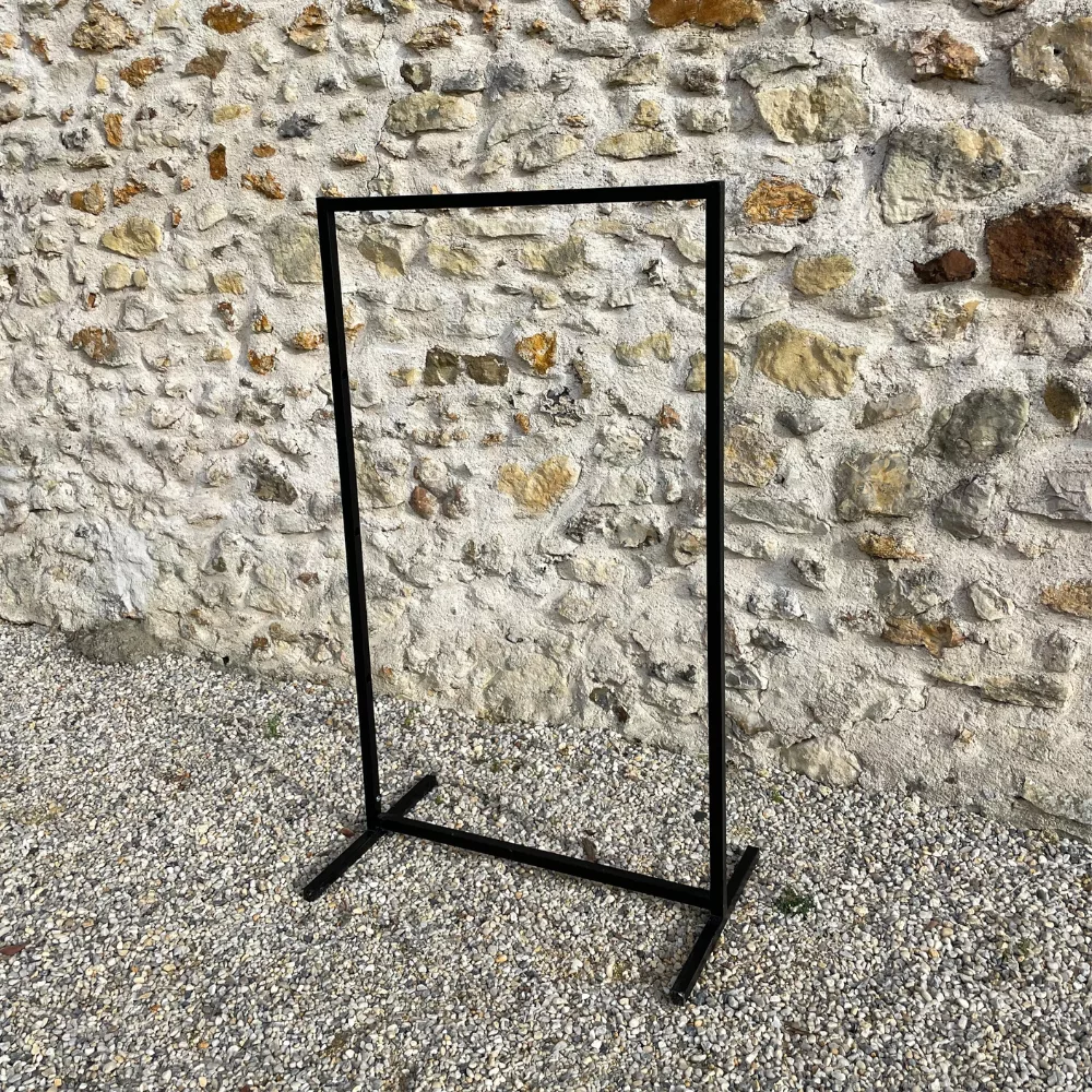 Portant rectangulaire métal noir mat (grand)