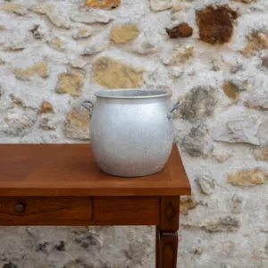 Pot vintage rond en zinc