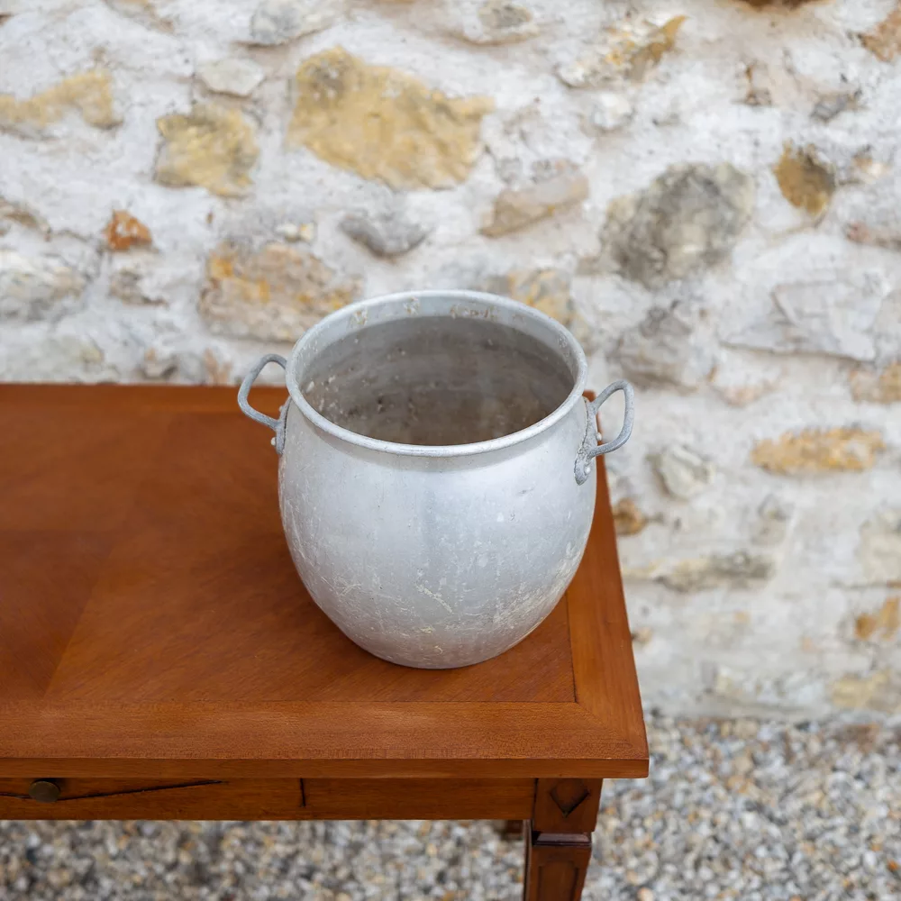 Pot vintage rond en zinc
