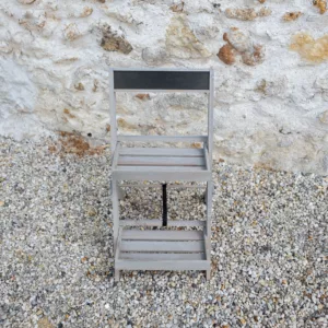 Présentoir bois gris