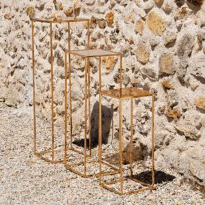 Sellettes de présentation dorées