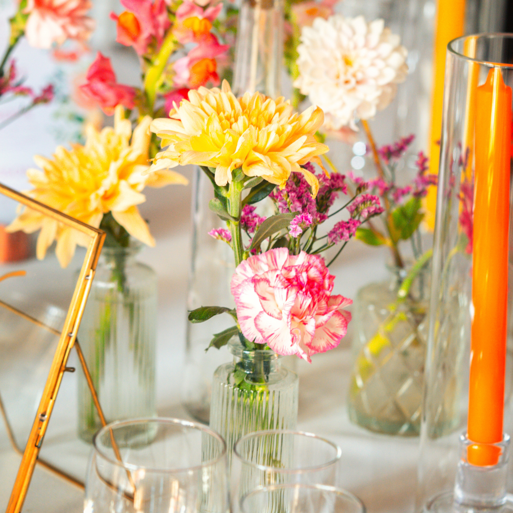 Bougeoirs tube en verre