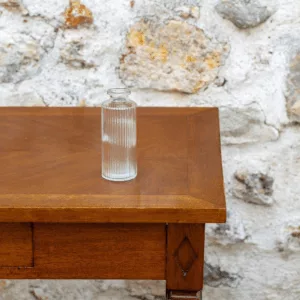 Soliflore cylindrique strié en verre transparent