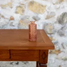 Soliflore cylindrique à motifs losanges (en verre transparent - coloris vieux rose)