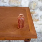 Soliflore cylindrique à motifs losanges (en verre transparent - coloris vieux rose)