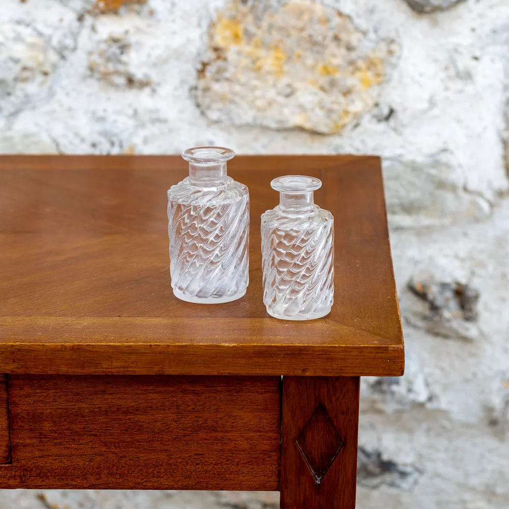 Soliflore vintage en verre transparent