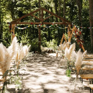 Arche triangulaire double bois naturel