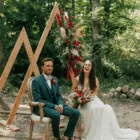 Arche triangulaire double bois naturel