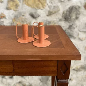 Bougeoir tube à anse orange