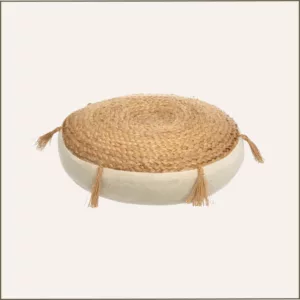 Coussin de sol jute et lin