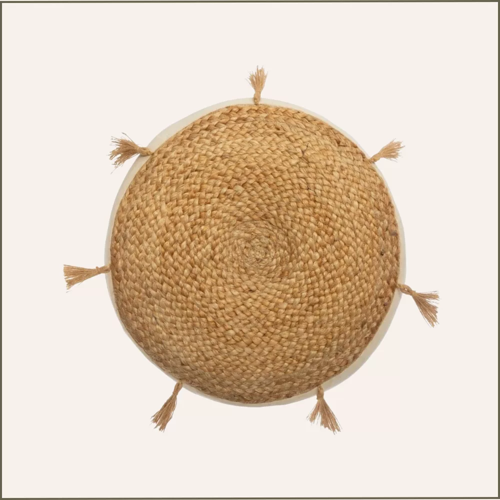 Coussin de sol jute et lin