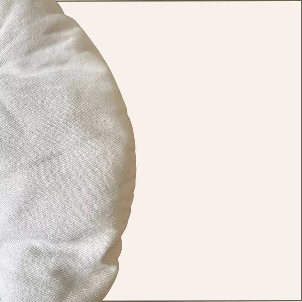 Coussin galette blanc ivoire Diam50