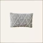 Coussin rectangulaire crème et noir 50x30