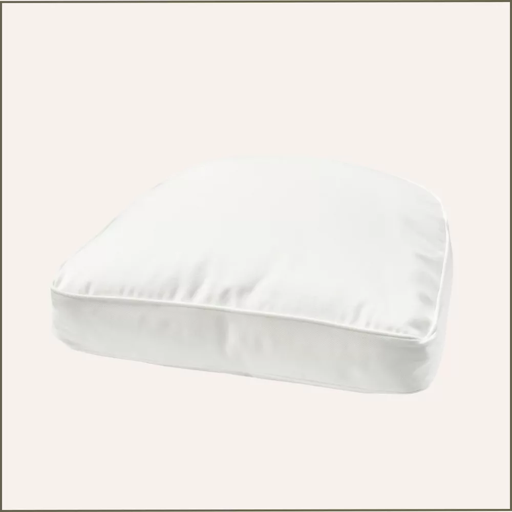 Grand coussin carré arrondi blanc ivoire 54x54