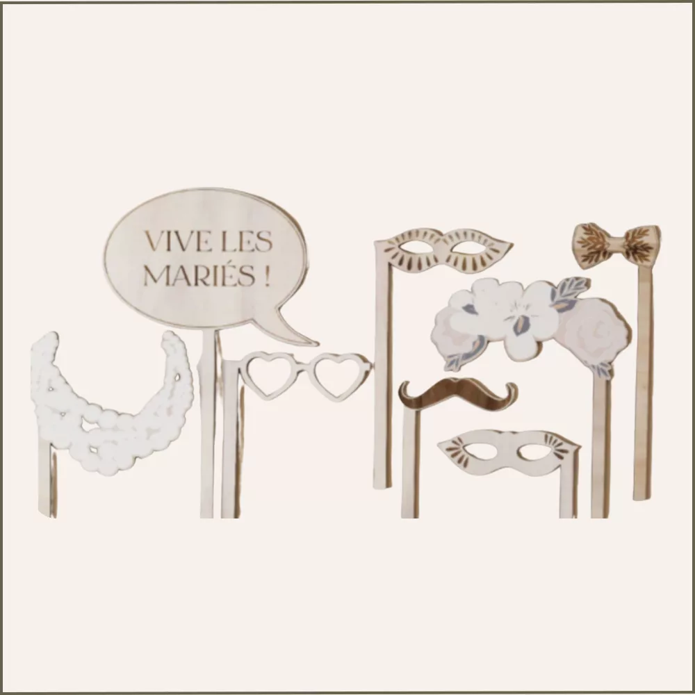 Kit accessoires photobooth en bois Kit accessoires photobooth en bois
