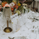 Lampe de table or et verre