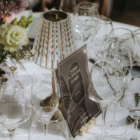 Lampe de table or et verre