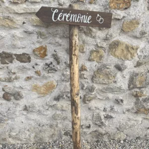 Panneau directionnel rustique Cérémonie