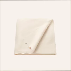 Plaid blanc cassé à festons