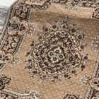 Tapis rectangulaire noir, beige et blanc