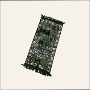 Tapis vert crème et noir