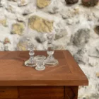 Trio de bougeoirs chic en verre transparent