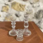 Trio de bougeoirs chic en verre transparent