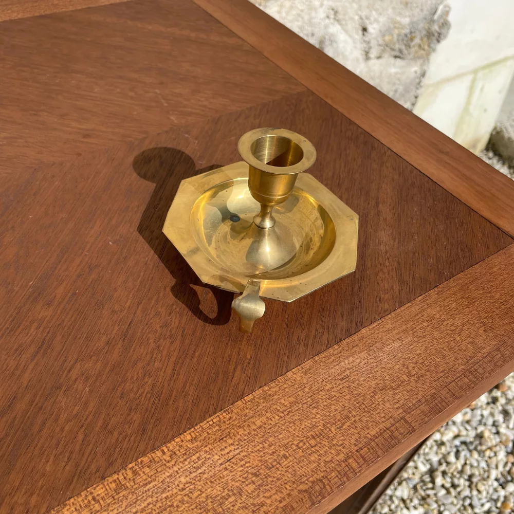 Bougeoir soucoupe hexagonal