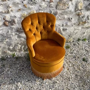 Fauteuil crapaud bronze