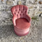 Fauteuil crapaud rose