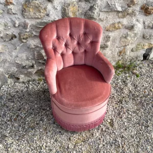 Fauteuil crapaud rose