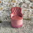 Fauteuil crapaud rose