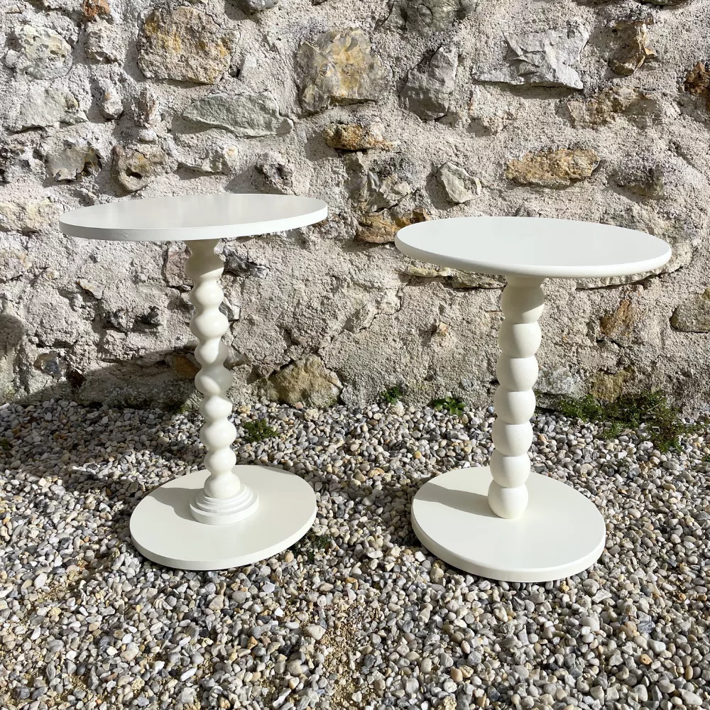 Guéridons bois ivoire