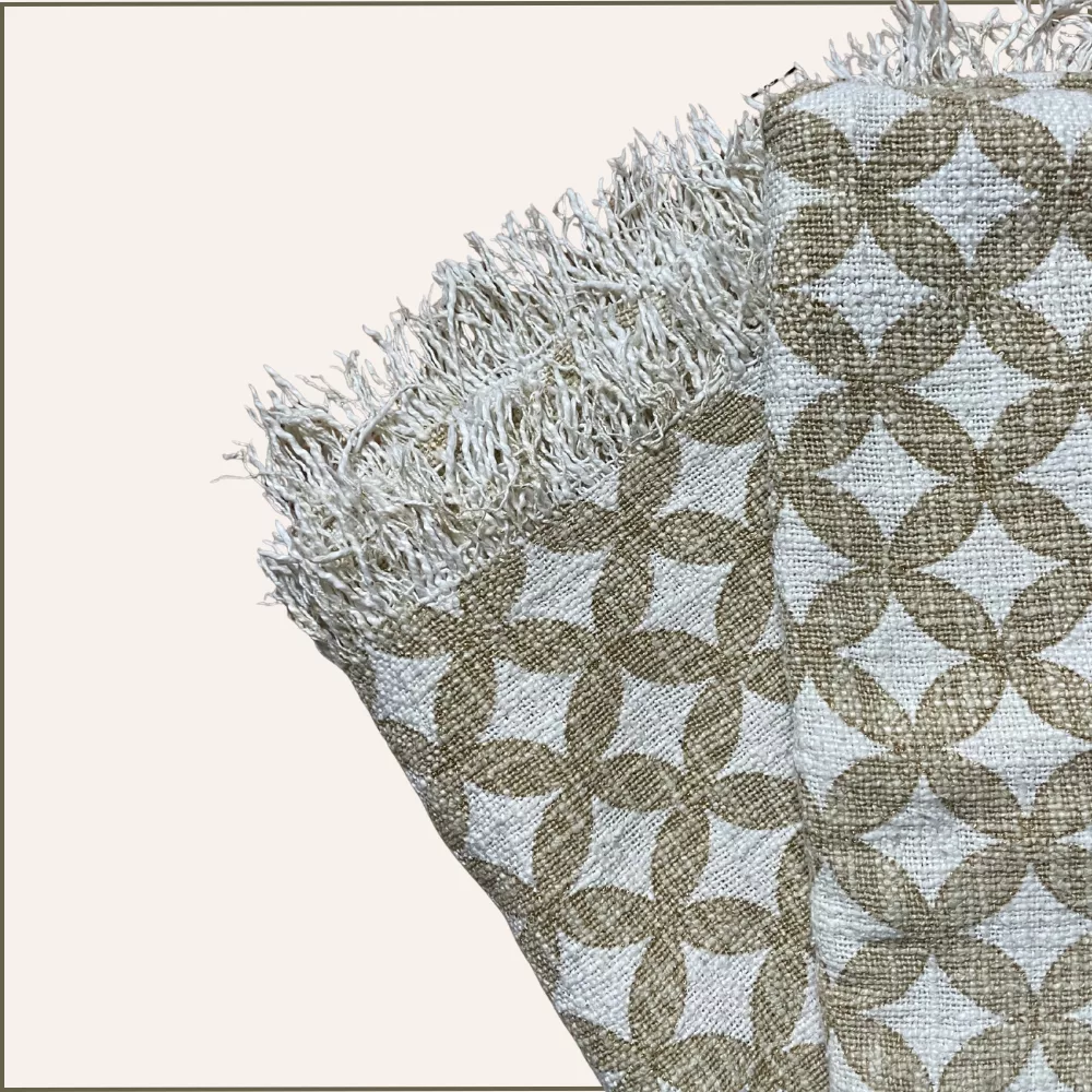 Plaid à motifs écru, jaune et or