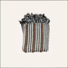 Plaid boho écru, noir et marron