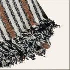 Plaid boho écru, noir et marron