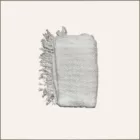 Plaid épais à franges blanc cassé