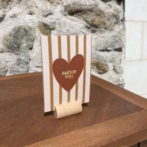 Porte-papeterie bois foncé arrondi