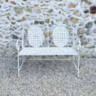 Banc en fer forgé blanc