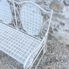 Banc en fer forgé blanc
