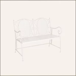 Banc en fer forgé blanc
