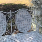 Banc fer forgé blanc