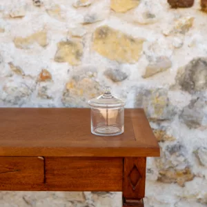 Bonbonnière en verre cylindrique avec couvercle