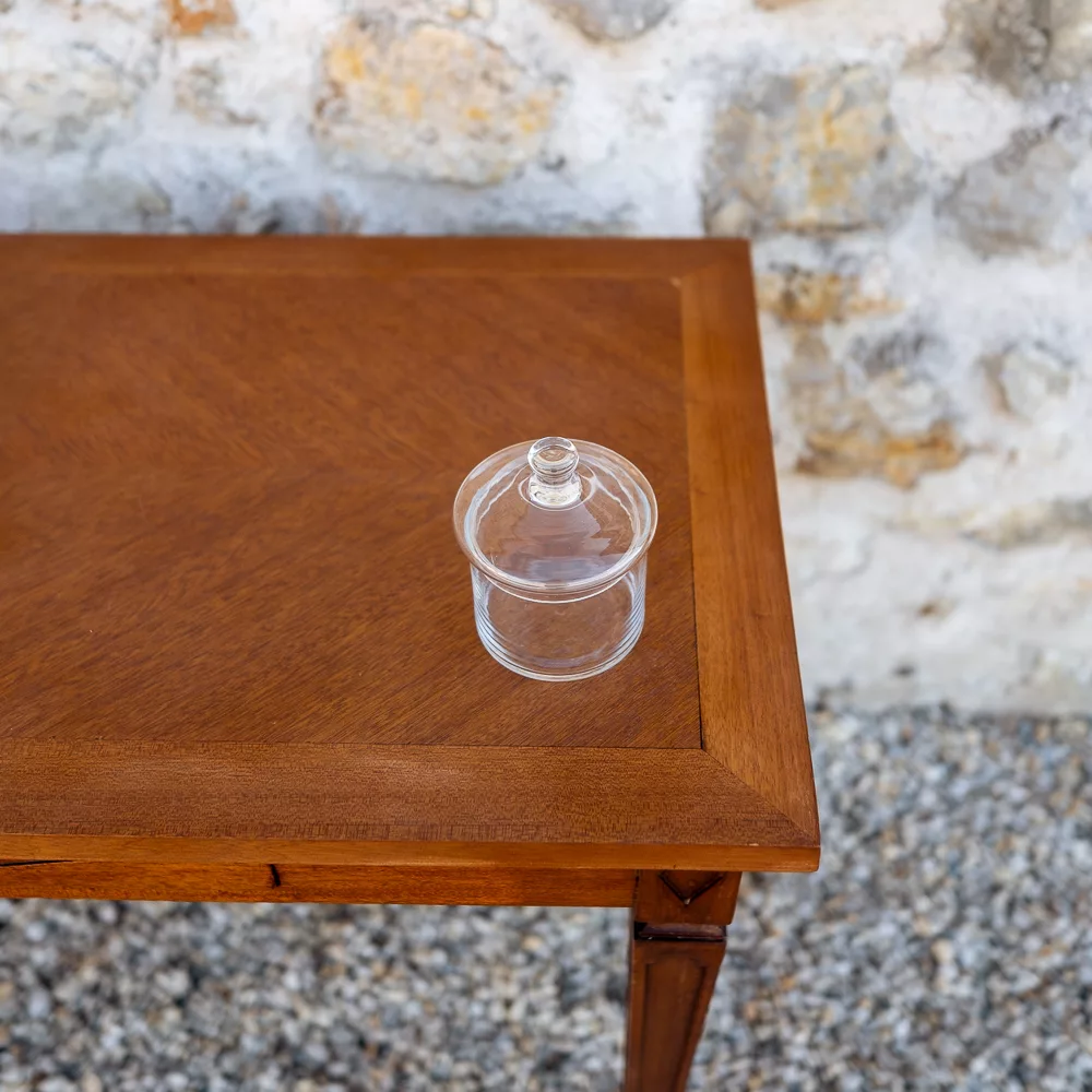 Bonbonnière en verre cylindrique avec couvercle